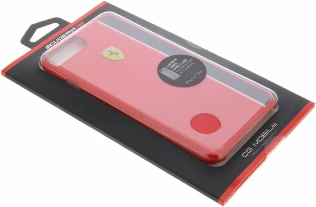 Ferrari Paddock Carbon Back Cover iPhone 8 Plus/7 Plus - Rood