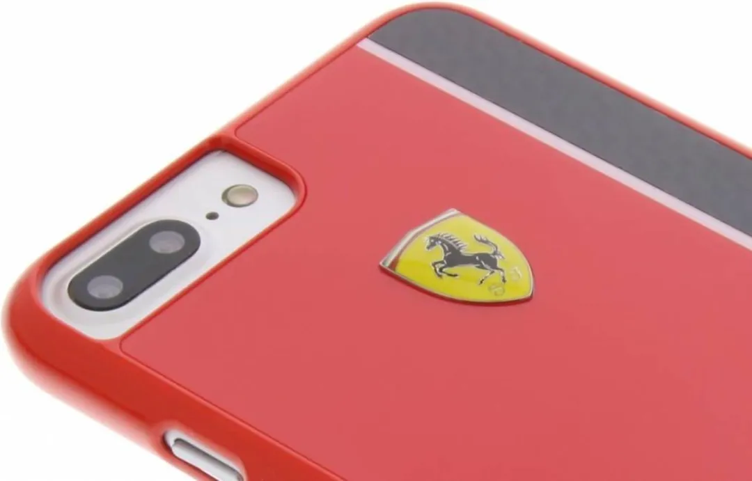 Ferrari Paddock Carbon Back Cover iPhone 8 Plus/7 Plus - Rood