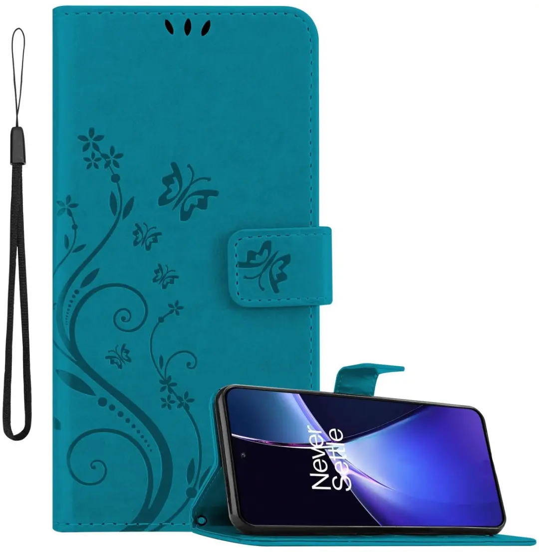 Cadorabo Hoesje geschikt voor OnePlus CE4 in BLOEMEN BLAUW