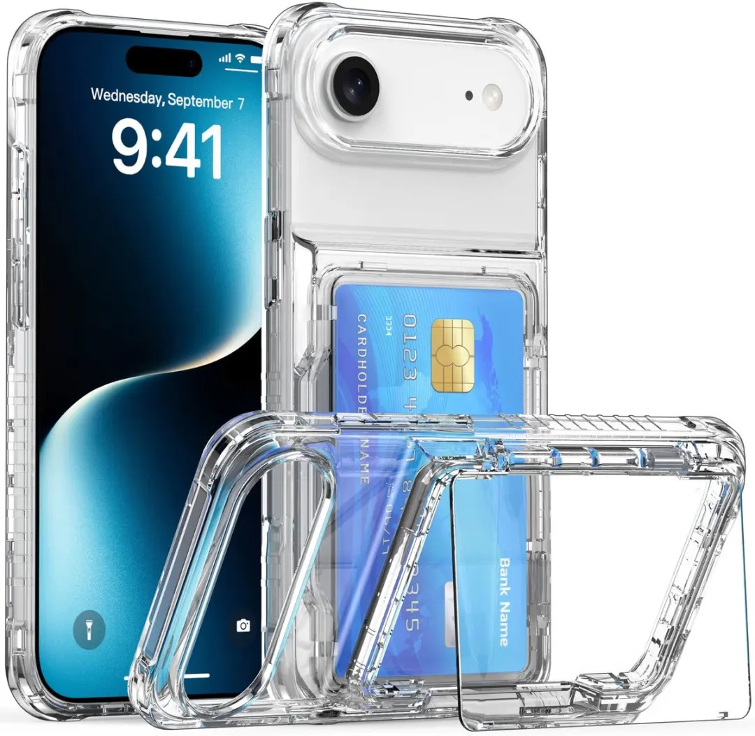 Cadorabo Hoesje geschikt voor iPhone 17 AIR Case in TRANSPARANT met kaartenvak T