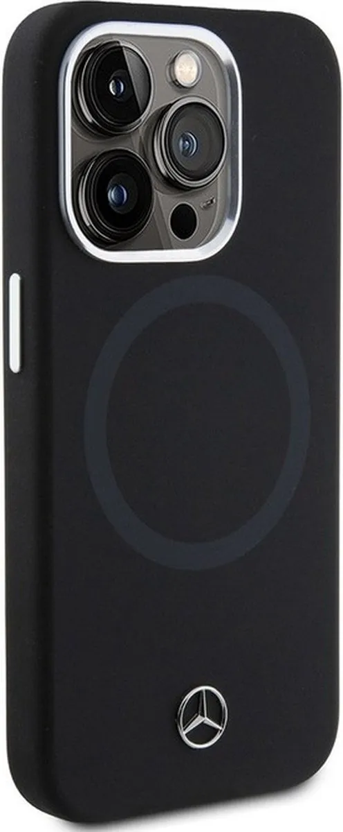 Mercedes-Benz Silicone Back Case MagSafe iPhone 15 Pro Max - Zwart