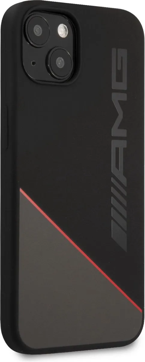 Mercedes-AMG Silicone Back Cover Two Tones iPhone 13 Mini - MERA2265 - Zwart/Rood