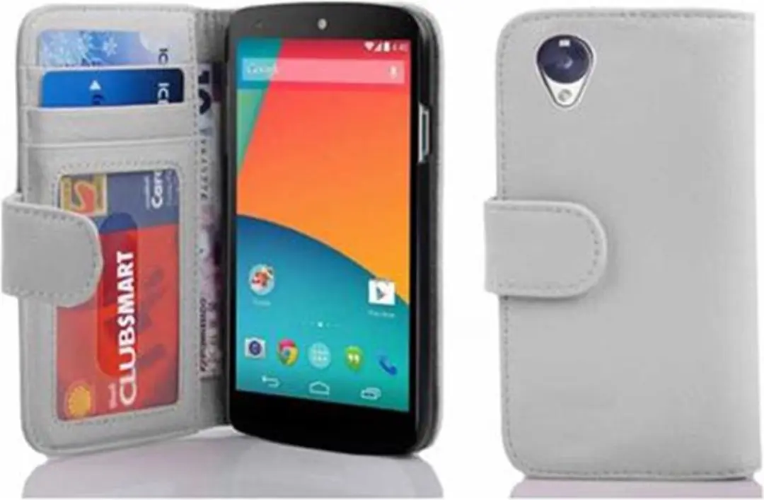 Cadorabo Hoesje geschikt voor LG Google NEXUS 5 in MAGNESIUM WIT