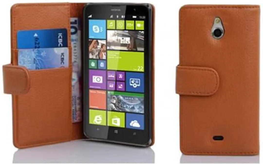 Cadorabo Hoesje geschikt voor Nokia Lumia 1320 in COGNAC BRUIN