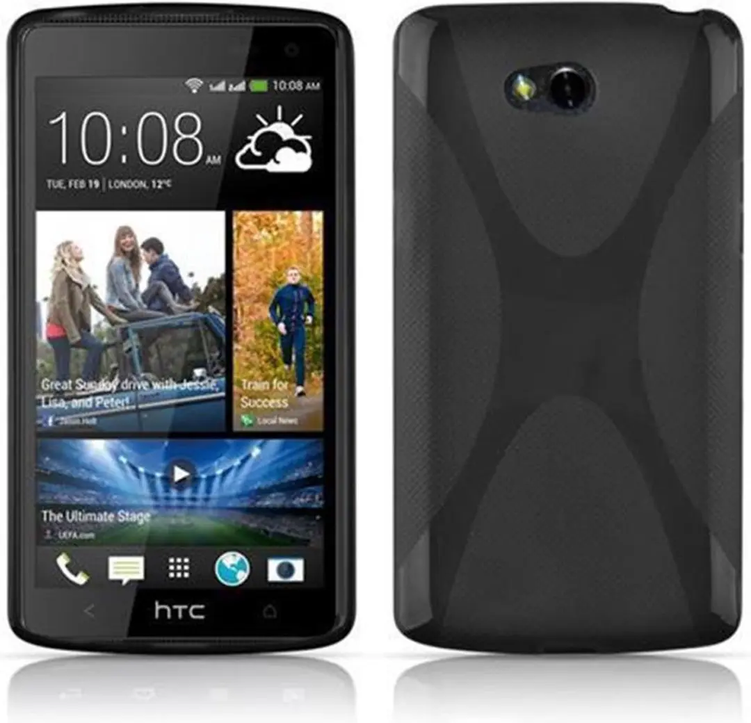 Cadorabo Hoesje geschikt voor HTC Desire 600 in ZWARTE OXIDE