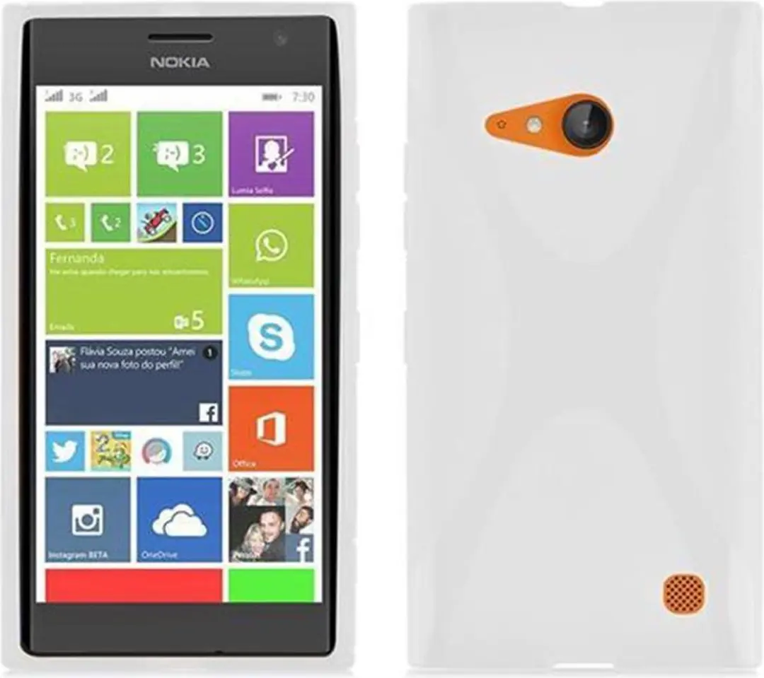 Cadorabo Hoesje geschikt voor Nokia Lumia 730 in SEMI-TRANSPARANT