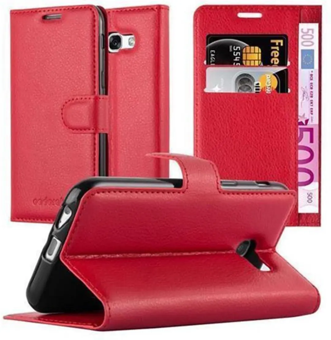 Cadorabo Hoesje geschikt voor Samsung Galaxy A3 2017 in KARMIJN ROOD