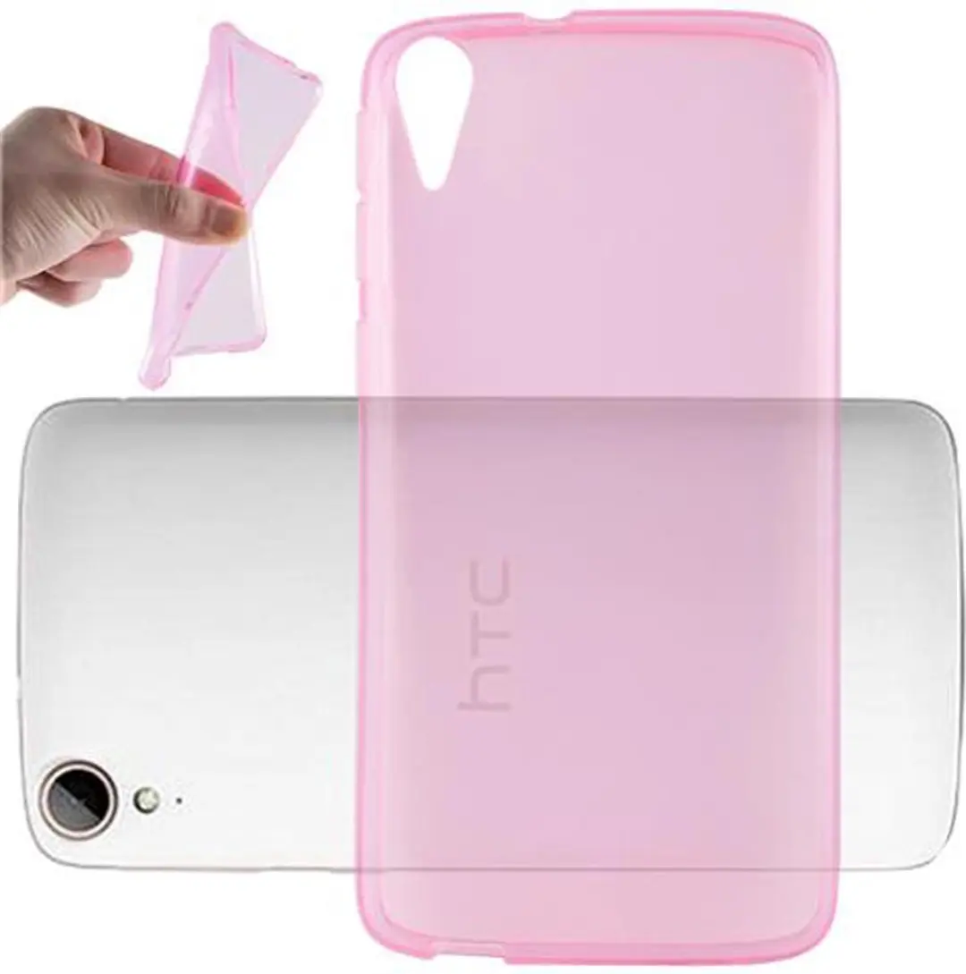 Cadorabo Hoesje geschikt voor HTC Desire 828 in TRANSPARANT ROZE