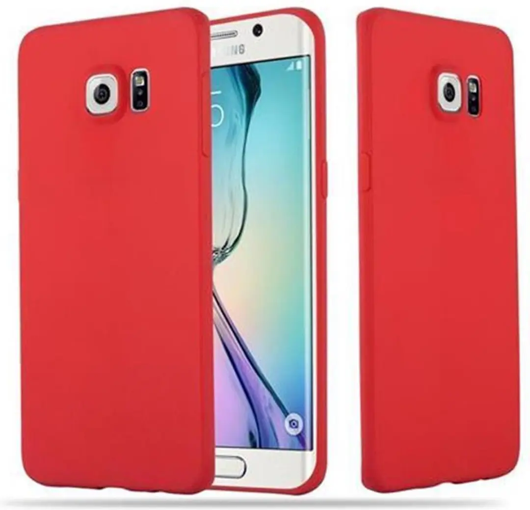Cadorabo Hoesje geschikt voor Samsung Galaxy S6 EDGE in CANDY ROOD
