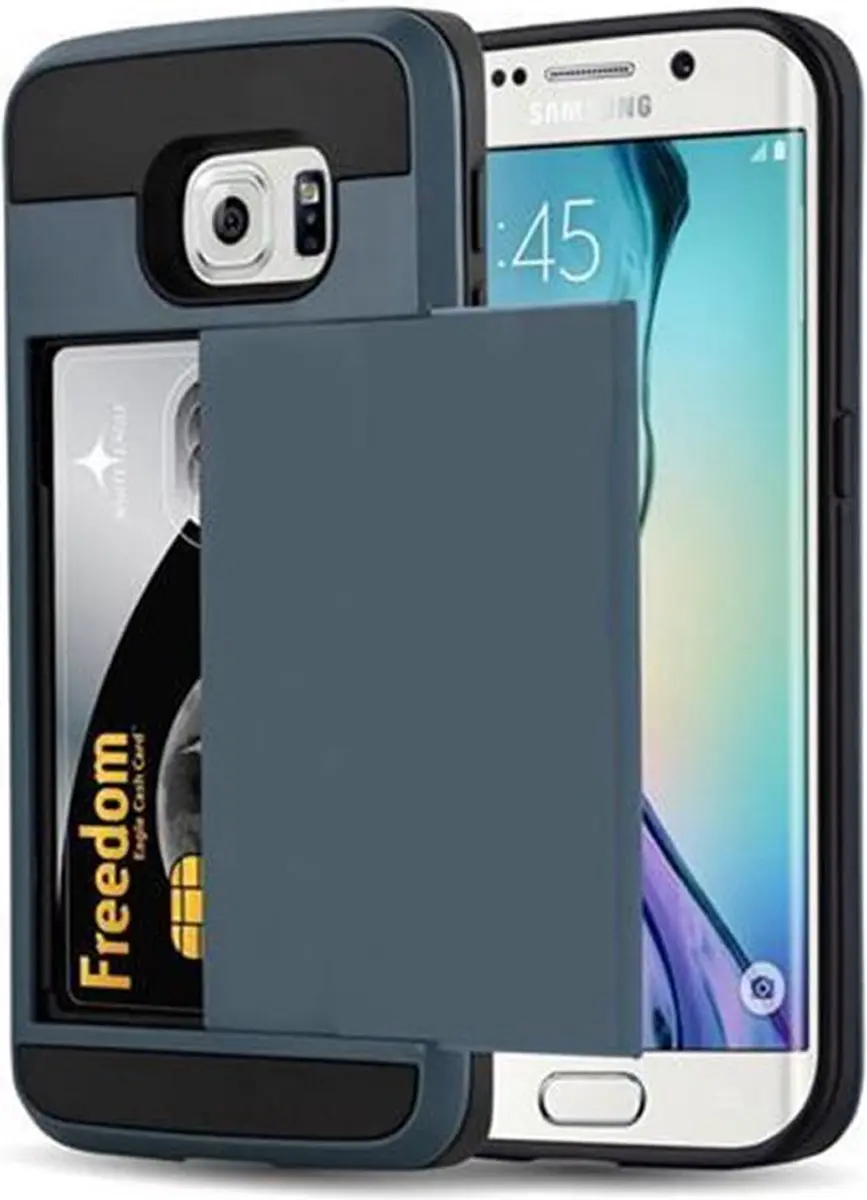 Cadorabo Hoesje geschikt voor Samsung Galaxy S6 EDGE in VEILIG NAVY BLAUW