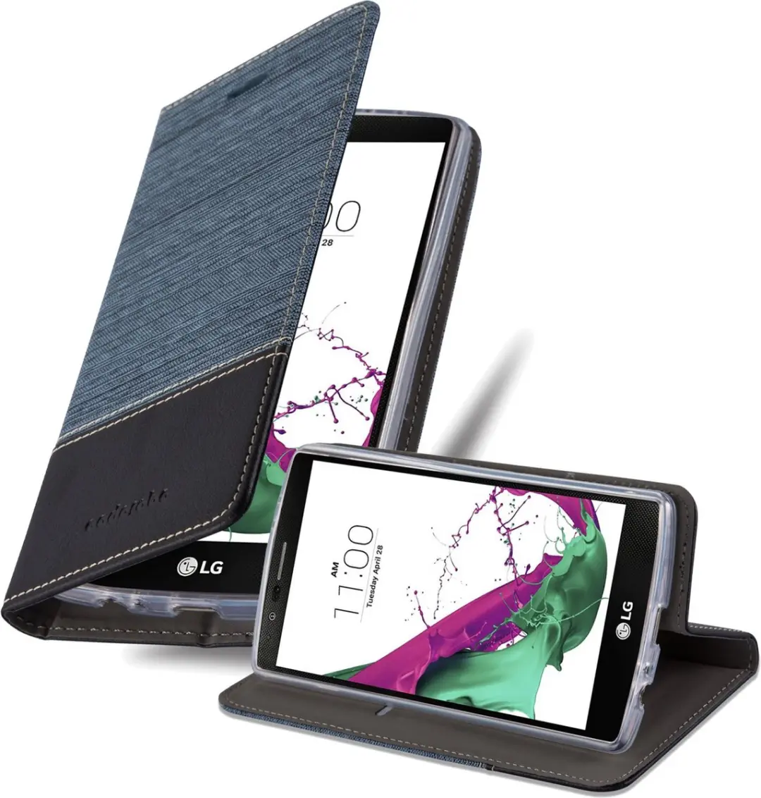 Cadorabo Hoesje geschikt voor LG G4 / G4 PLUS in DONKERBLAUW ZWART