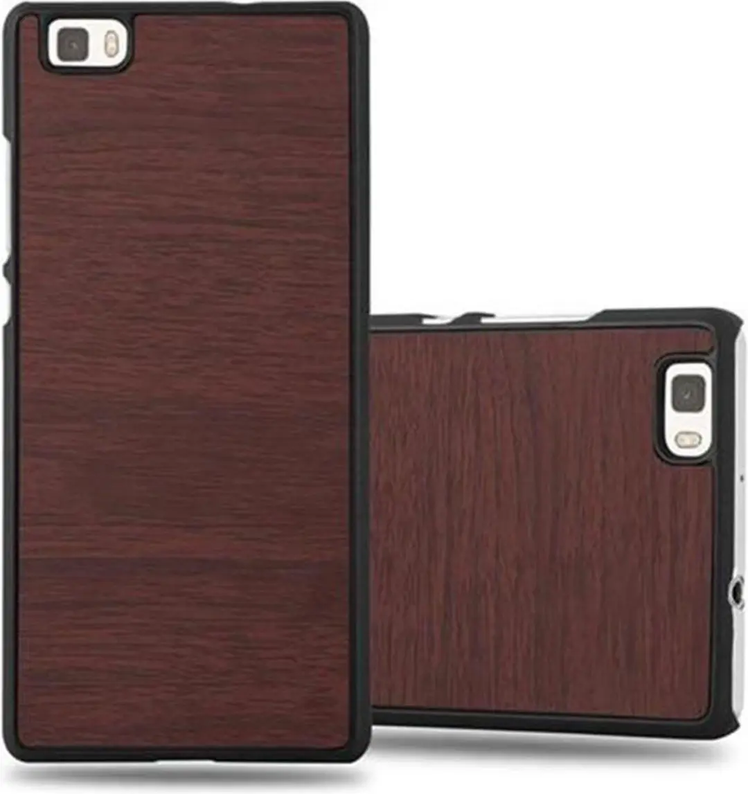Cadorabo Hoesje geschikt voor Huawei P8 LITE 2015 in WOODY KOFFIE