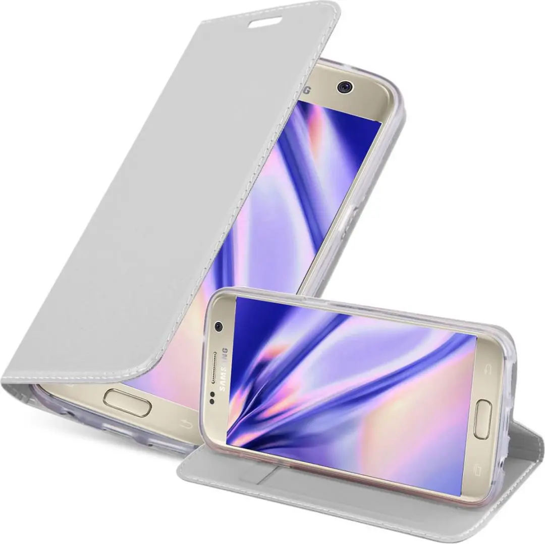 Cadorabo Hoesje geschikt voor Samsung Galaxy S7 in CLASSY ZILVER