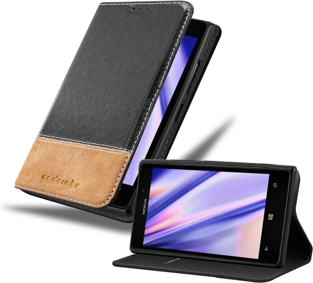 Cadorabo Hoesje geschikt voor Nokia Lumia 925 in ZWART BRUIN