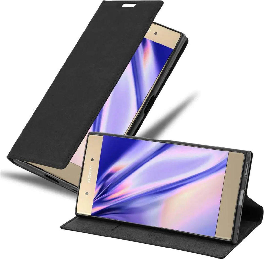Cadorabo Hoesje geschikt voor Sony Xperia XA1 PLUS in ZWARTE NACHT