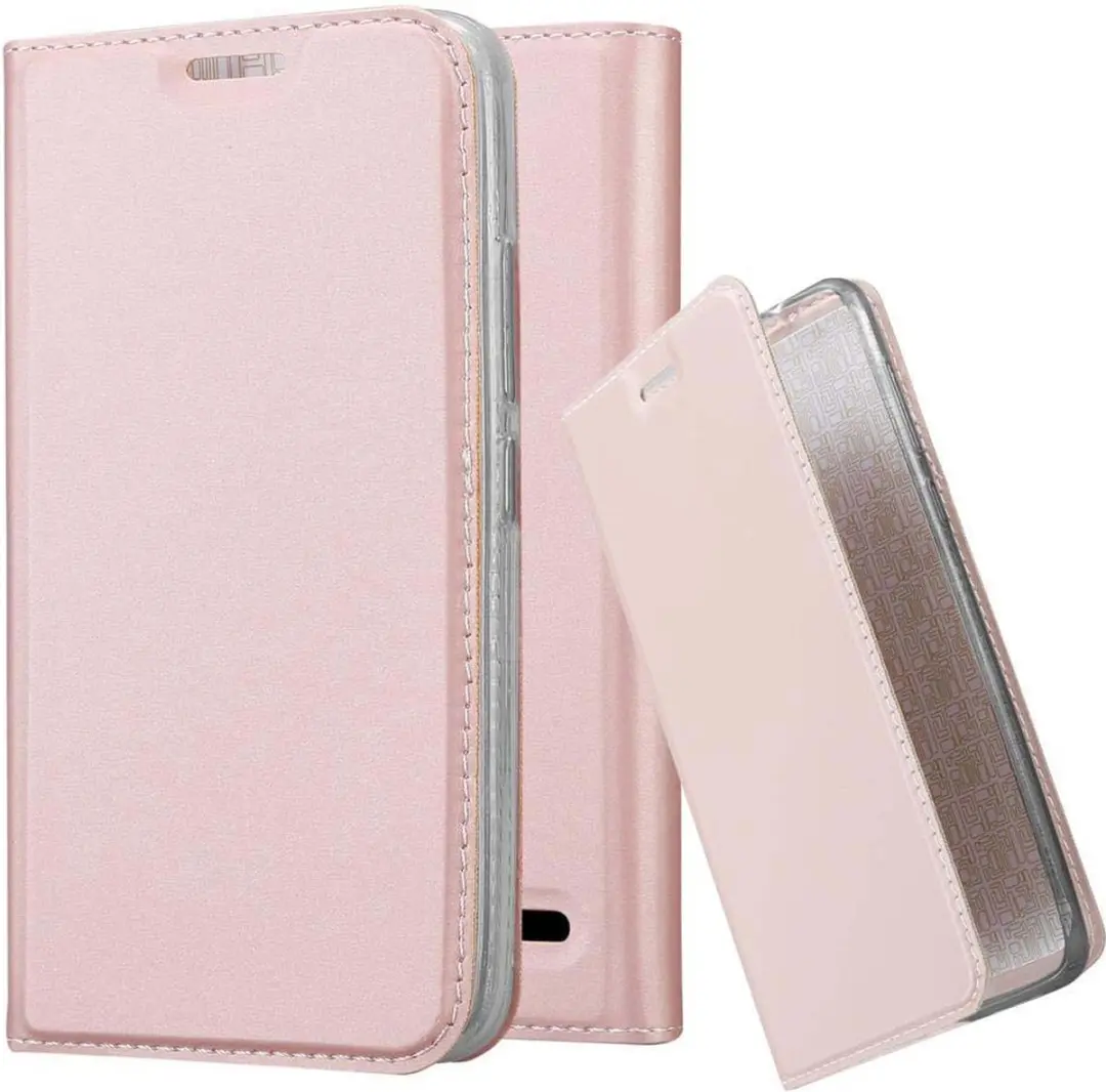 Cadorabo Hoesje geschikt voor Motorola MOTO E4 in CLASSY ROSE GOUD