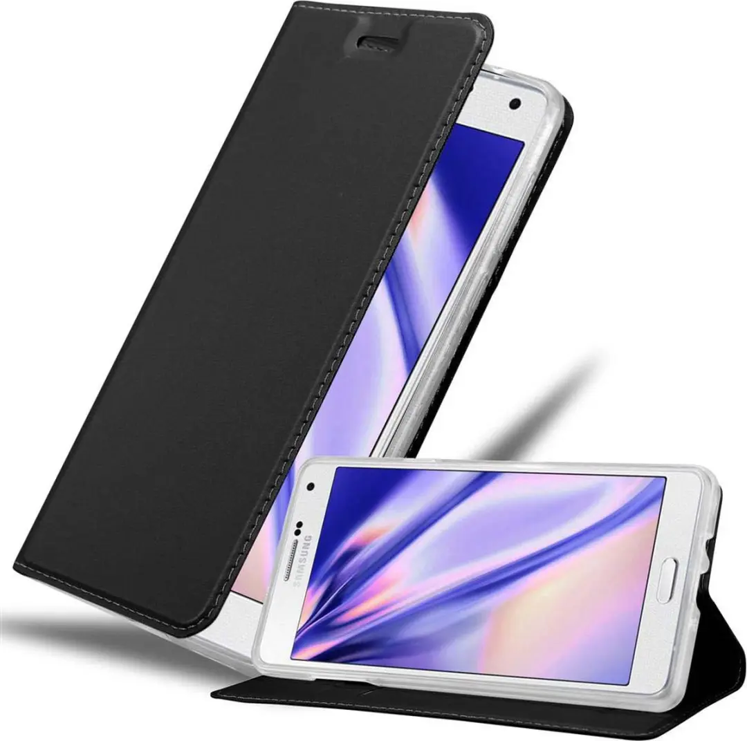 Cadorabo Hoesje geschikt voor Samsung Galaxy A7 2015 in CLASSY ZWART