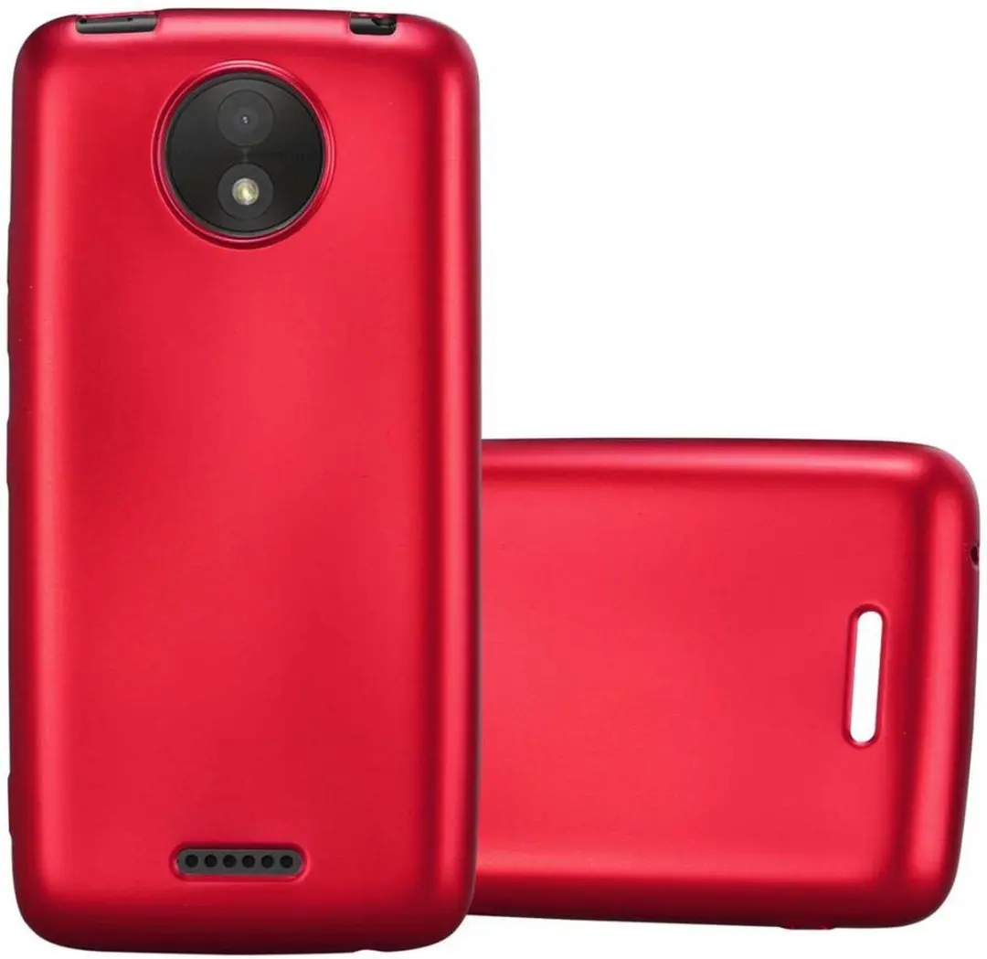 Cadorabo Hoesje geschikt voor Motorola MOTO C PLUS in METALLIC ROOD