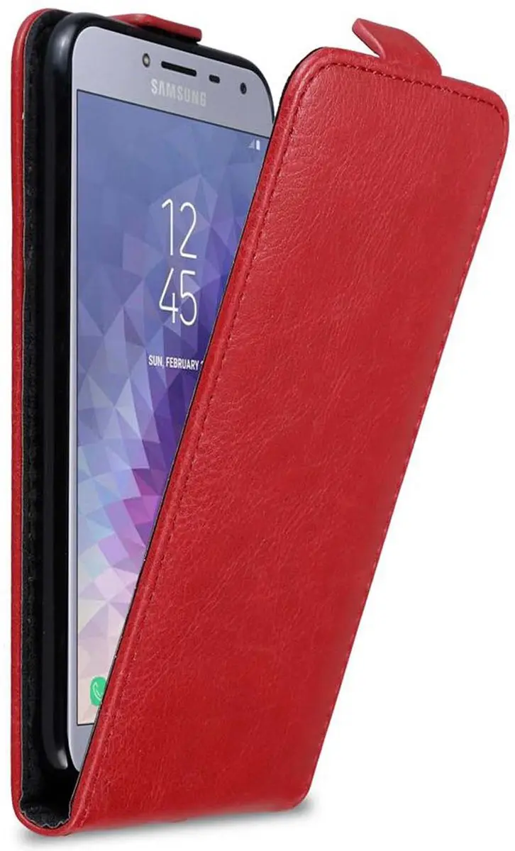 Cadorabo Hoesje geschikt voor Samsung Galaxy J4 2018 in APPEL ROOD