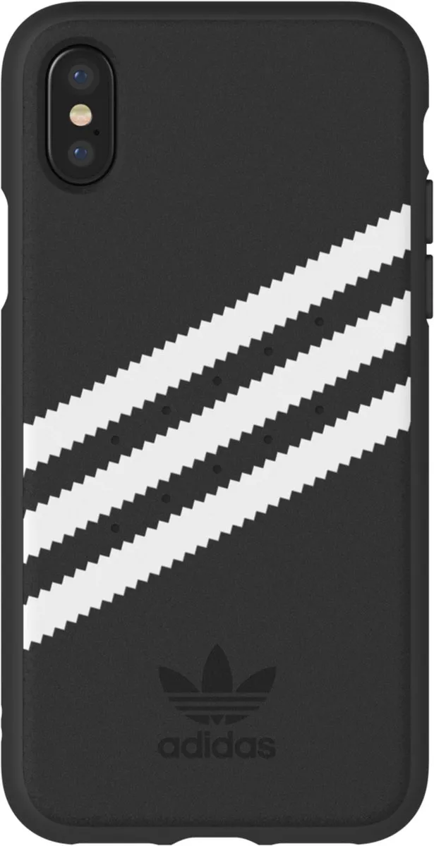 Adidas Moulded Case Suede iPhone X/XS - Zwart Wit - afbeelding 5 van 6