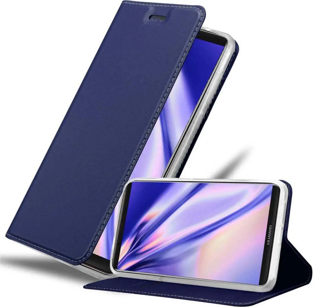 Cadorabo Hoesje geschikt voor Huawei MATE 10 PRO in CLASSY DONKER BLAUW