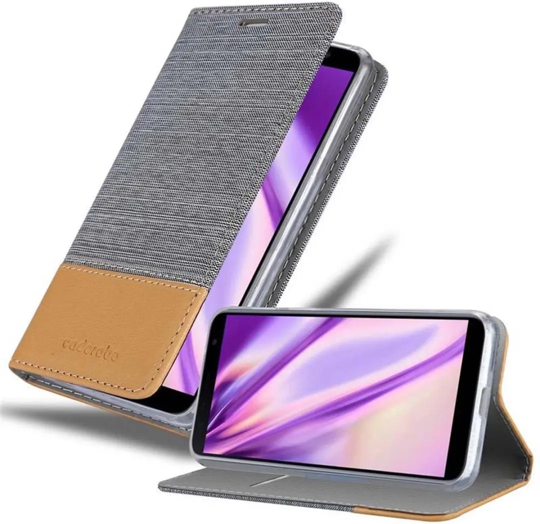 Cadorabo Hoesje geschikt voor Samsung Galaxy J6 PLUS in LICHTGRIJS BRUIN