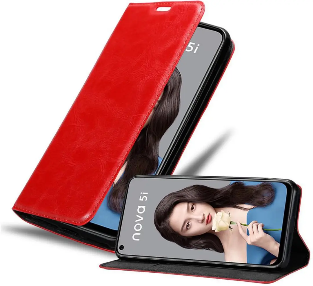 Cadorabo Hoesje geschikt voor Huawei NOVA 5i / P20 LITE 2019 in APPEL ROOD