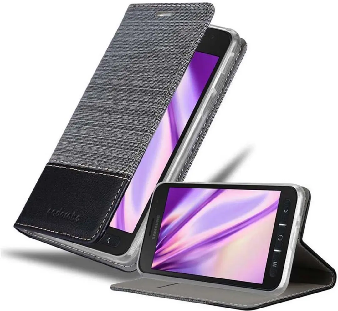 Cadorabo Hoesje geschikt voor Samsung Galaxy XCover 4 / XCover 4s in GRIJS ZWART