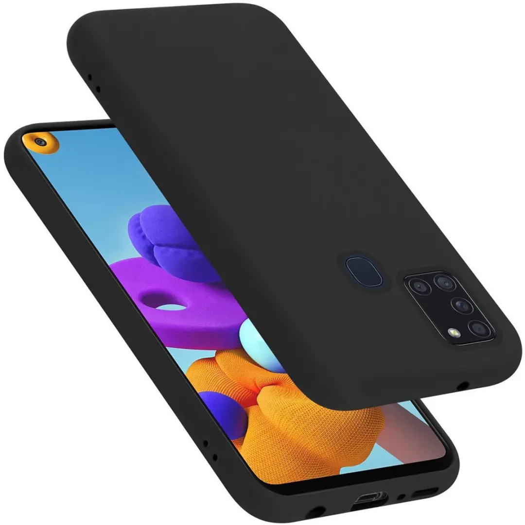 Cadorabo Hoesje geschikt voor Samsung Galaxy A21s in LIQUID ZWART