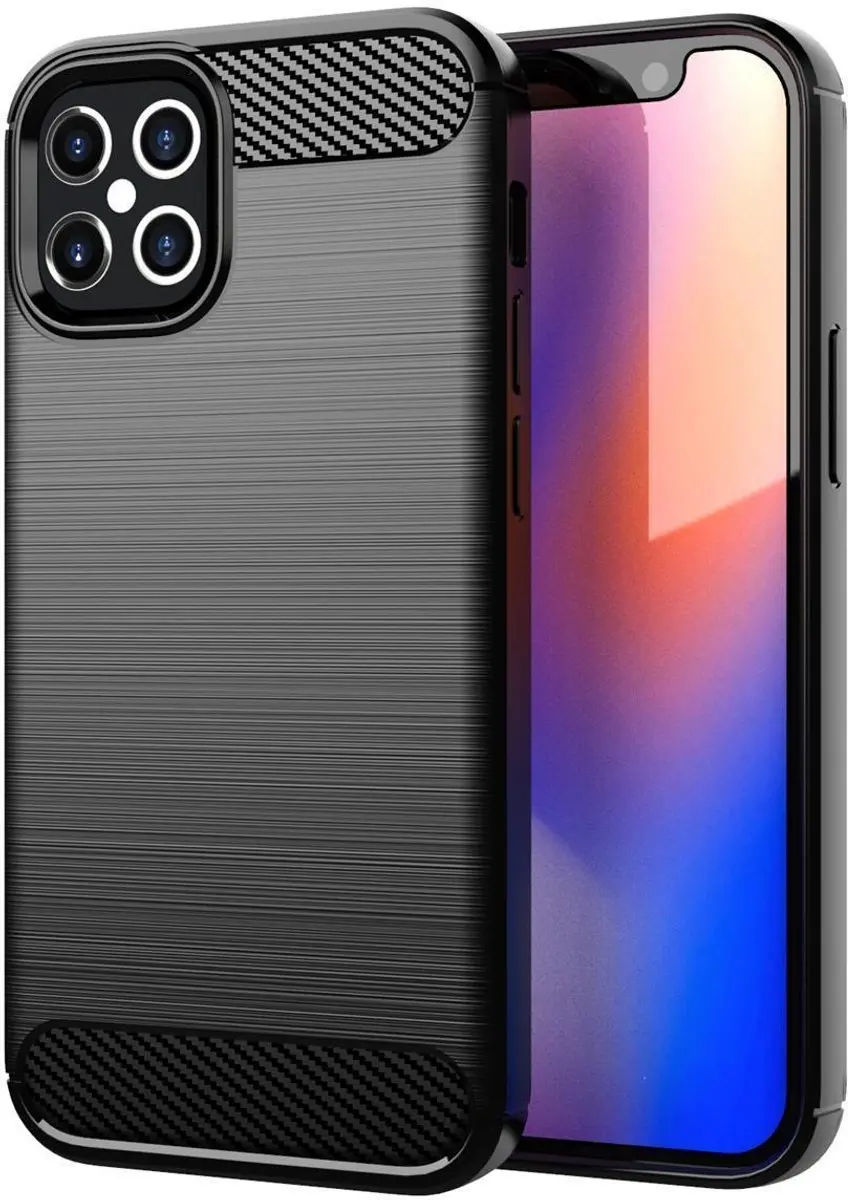 Cadorabo Hoesje geschikt voor Apple iPhone 12 / 12 PRO in Brushed Zwart