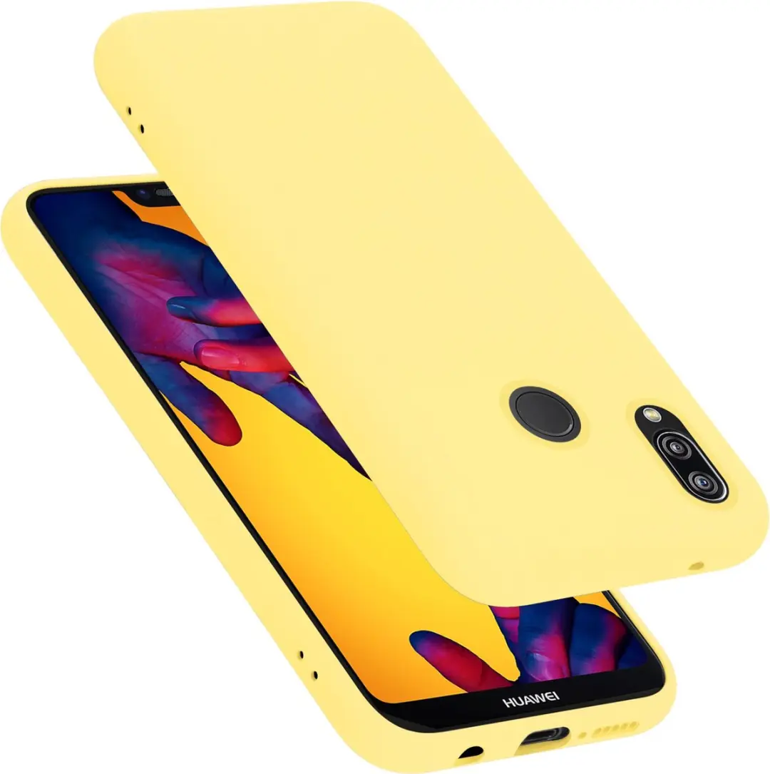 Cadorabo Hoesje geschikt voor Huawei P20 LITE 2018 / NOVA 3E in LIQUID GEEL