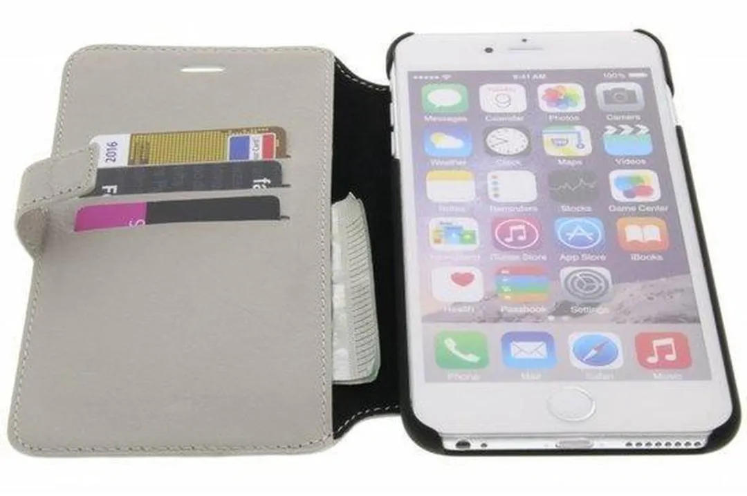 Mercedes-Benz Leather Wallet Book Case MEFLBKP6LPLGR - Grijs