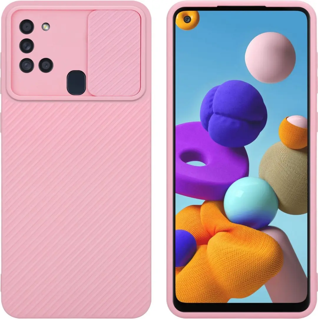 Cadorabo Hoesje geschikt voor Samsung Galaxy A21s in Bonbon Roze