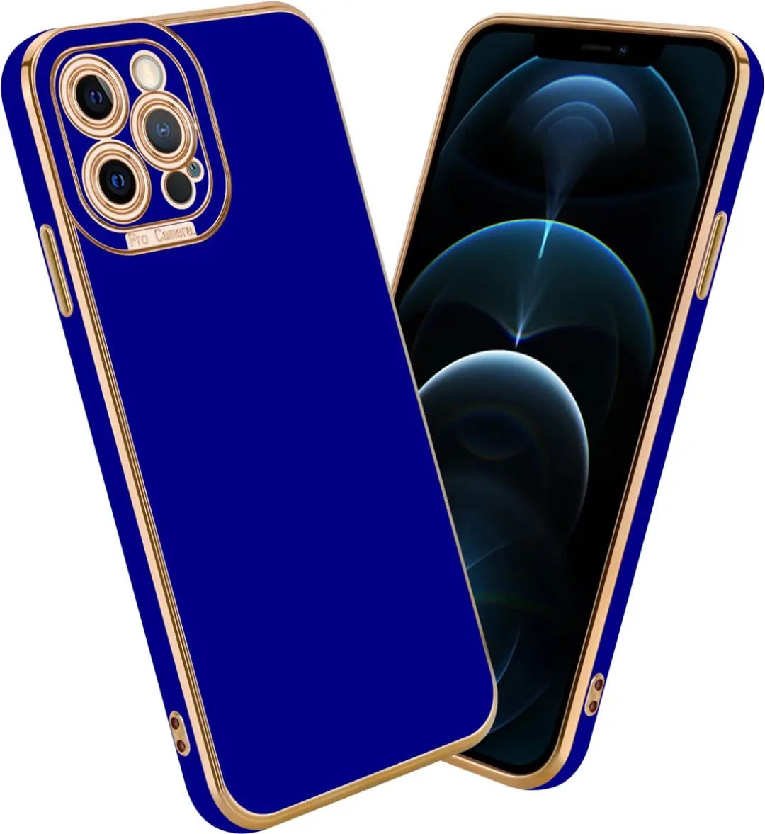 Cadorabo Hoesje geschikt voor Apple iPhone 12 PRO MAX in Glossy Blauw