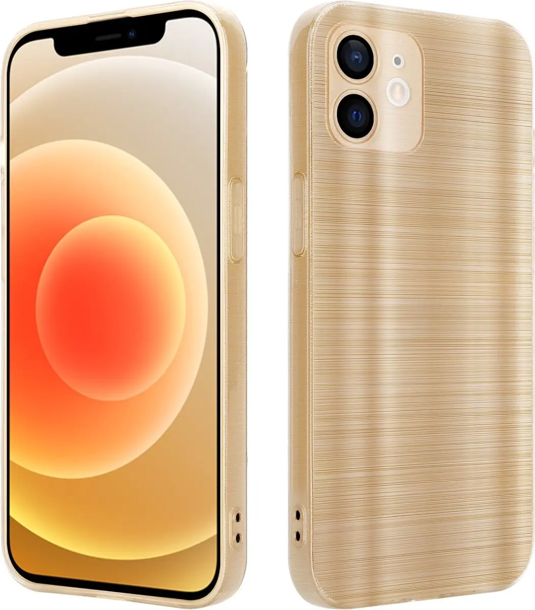 Cadorabo Hoesje geschikt voor Apple iPhone 12 in Brushed Goud