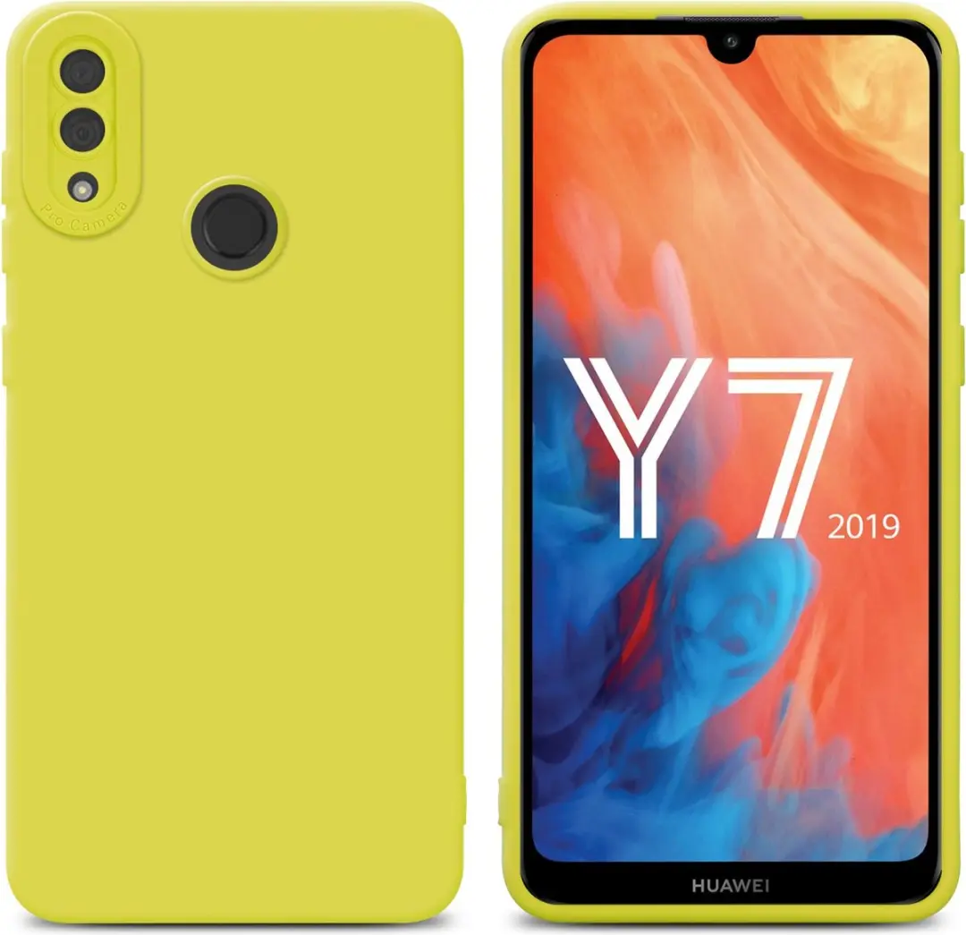 Cadorabo Hoesje geschikt voor Huawei Y7 2019 / Y7 PRIME 2019 in FLUID GEEL