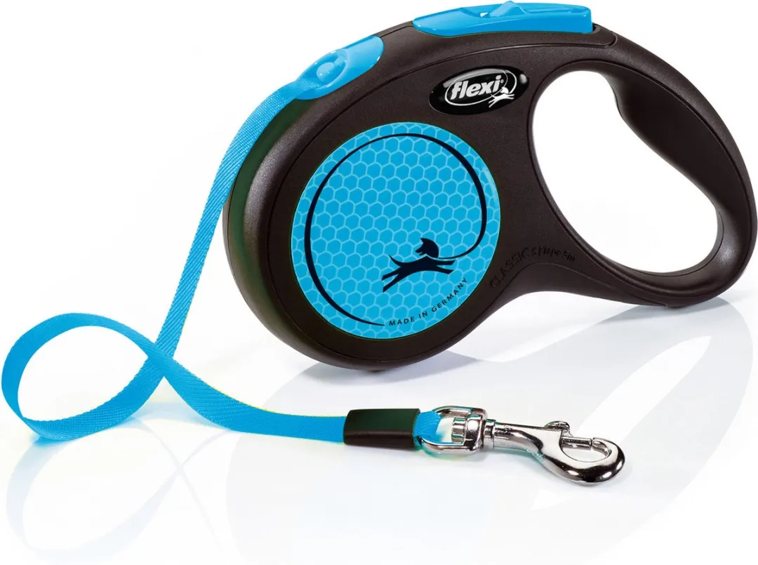 Flexi New Neon Hondenriem S 5m - Blauw - <15 kg