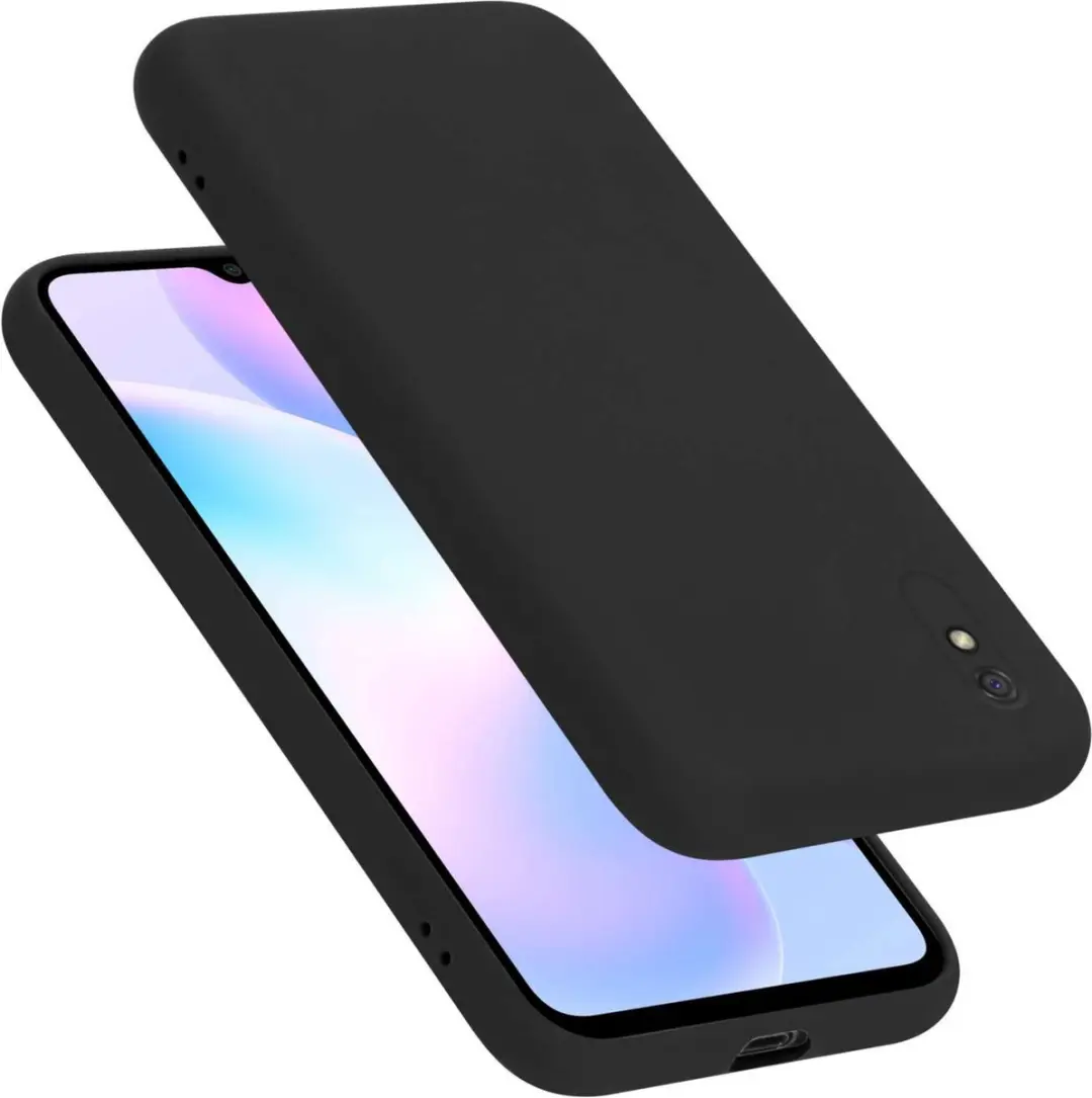 Cadorabo Hoesje geschikt voor Xiaomi RedMi 9A / RedMi 9AT in LIQUID ZWART