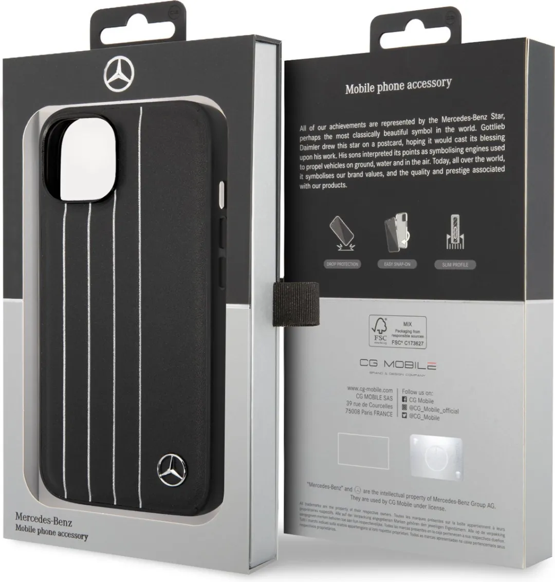 Mercedes-Benz Pu Leer iPhone 14 Telefoonhoesje - Zwart - MPN 3666339081508