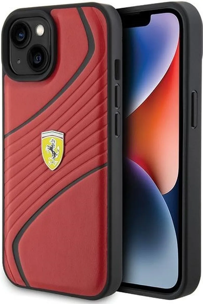 Ferrari Twist Metal Logo Back Case Rood