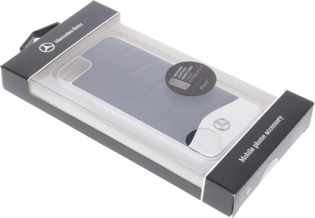 Mercedes-Benz Back Case iPhone 7/8/SE - Aluminium & Leren - Zwart