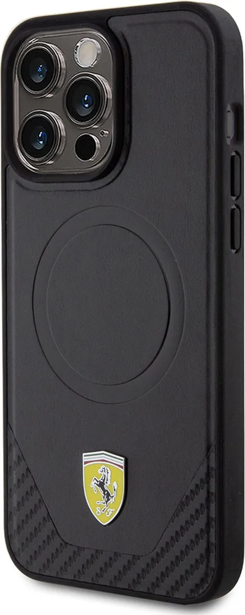Ferrari iPhone 15 Pro Max Hoesje - Effen Zwart - MagSafe - afbeelding 6 van 6