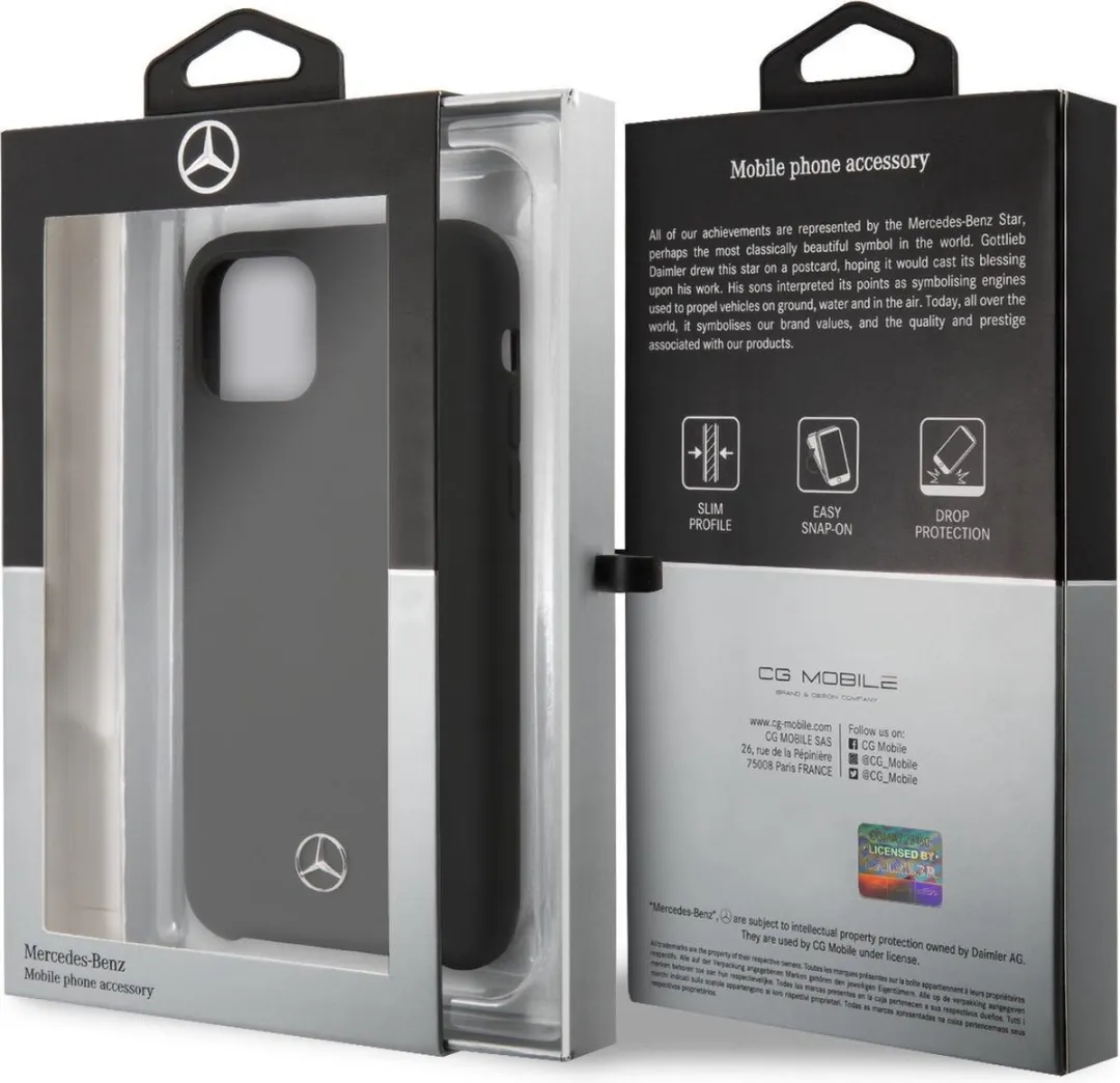 Mercedes-Benz Liquid Silicone Back Cover S203-7 - iPhone 11 Pro - Zwart