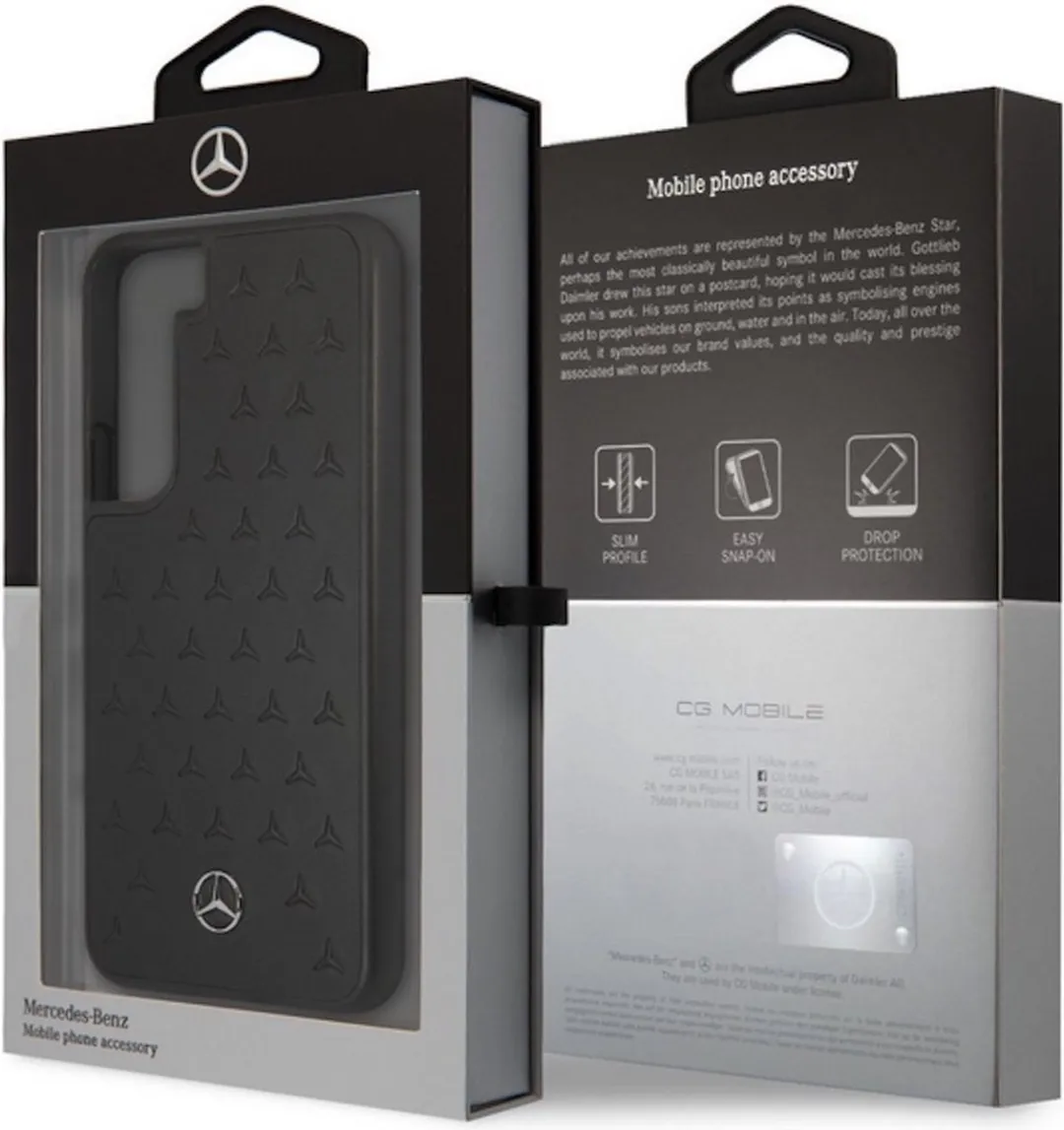 Mercedes-Benz Stars Leather Back Case Samsung Galaxy S22 - Zwart