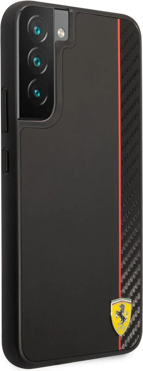 Ferrari Smooth Carbon Back Case Samsung Galaxy S22 - Zwart