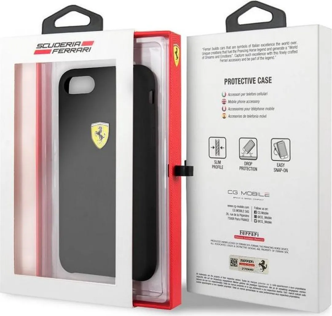 Ferrari SF Silicone Hoes iPhone 7/8/SE - Zwart