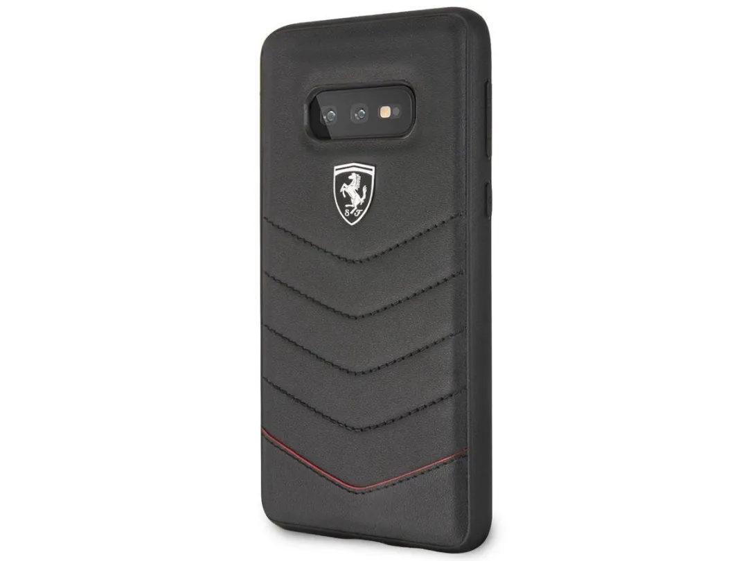 Ferrari Hoesje Samsung Galaxy S10e - Zwart Leder