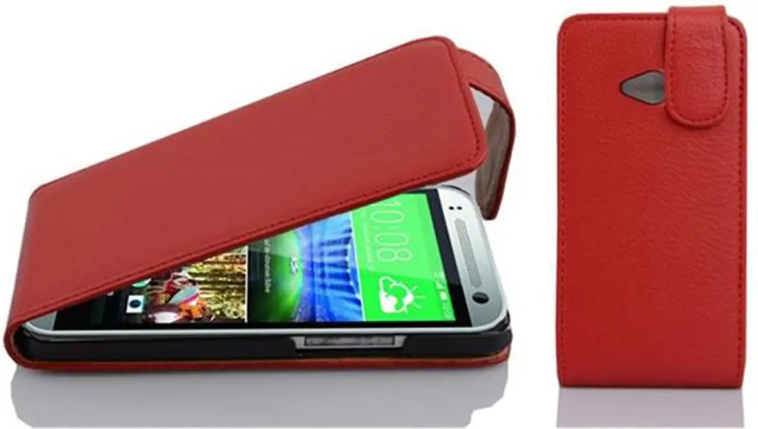 Cadorabo Hoesje geschikt voor HTC ONE M8 MINI in INFERNO ROOD
