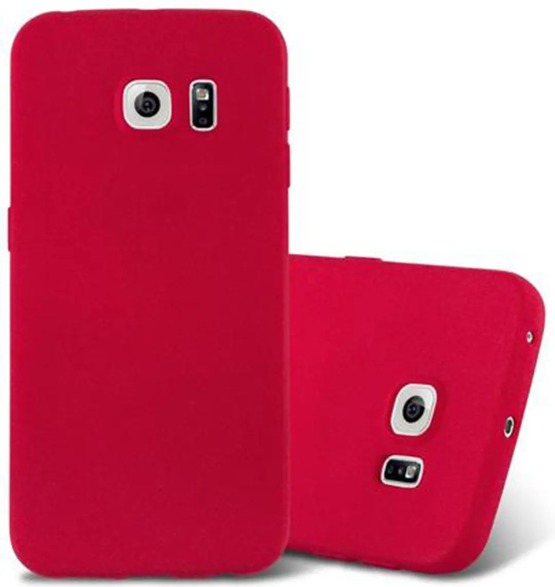 Cadorabo Hoesje geschikt voor Samsung Galaxy S6 EDGE in FROST ROOD