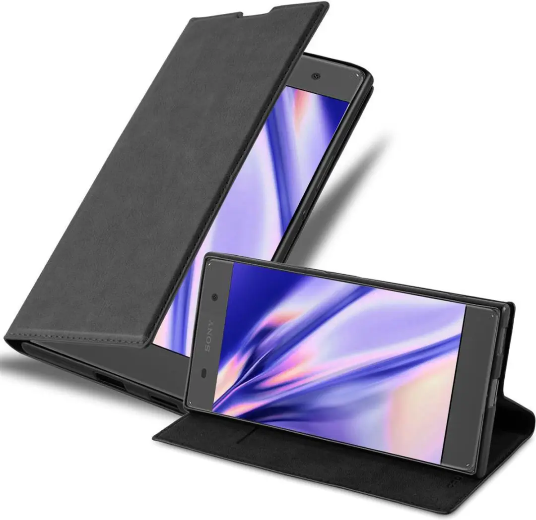 Cadorabo Hoesje geschikt voor Sony Xperia XA1 in ZWARTE NACHT